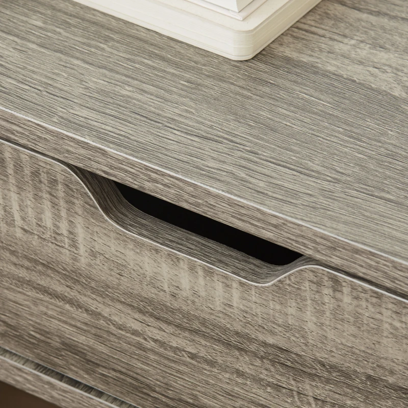 HOMCOM Conjunto 2 Mesas de Cabeceira Murais Suspensas com Gaveta 40x30x19,5 cm Cinza