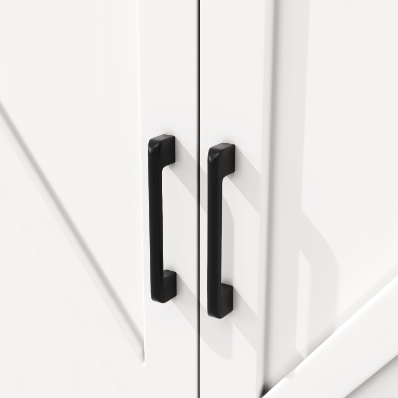 Tall Kitchen Sideboard with Maximised Storage and Anti-Tip Safety, Double-Door Cabinets for Dining Room, 80L x 40W x 180H cm, White