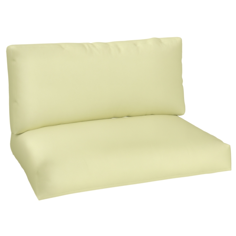 Outsunny Almofadas para Palete Euro 2 Peças 120x80 + 120x45 cm 20 cm Laváveis Bege