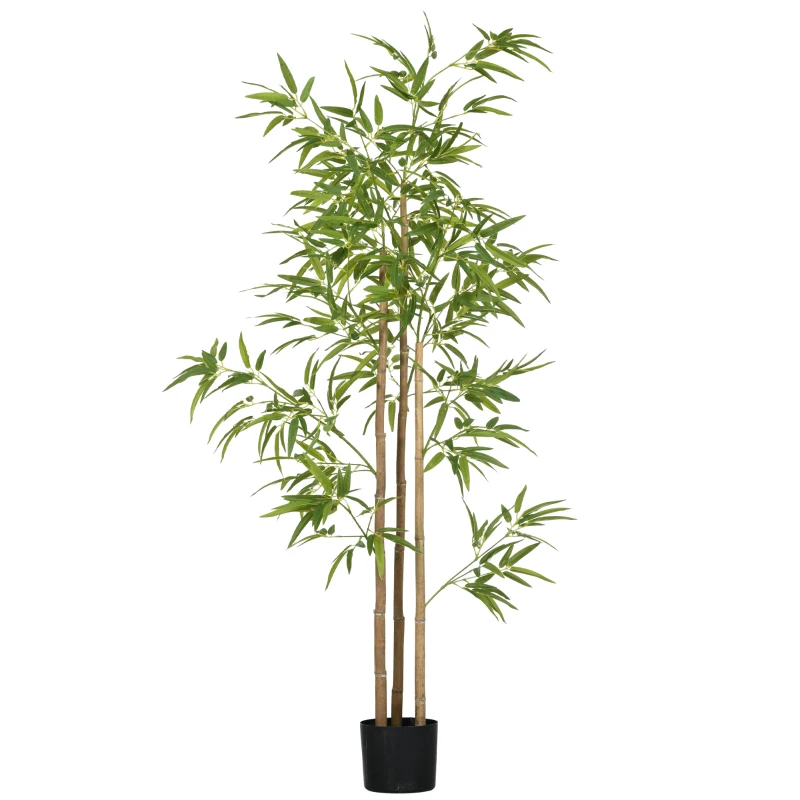 HOMCOM Bambu Artificial 180 cm com Vaso Planta Decorativa Realista para Interior