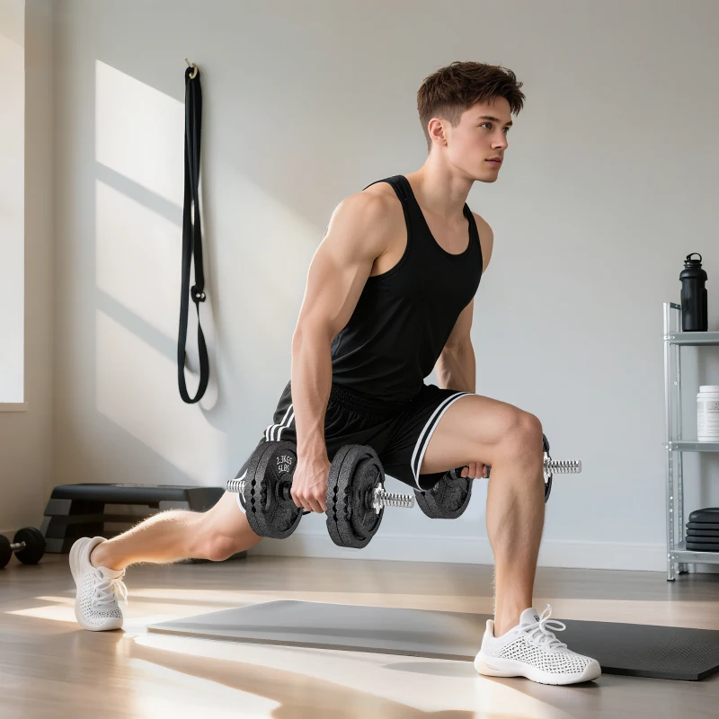 SPORTNOW Hantel-Set 42 kg (2‑in‑1) – 14 Scheiben, Kurzhantel & Langhantel, Stahl, Schwarz