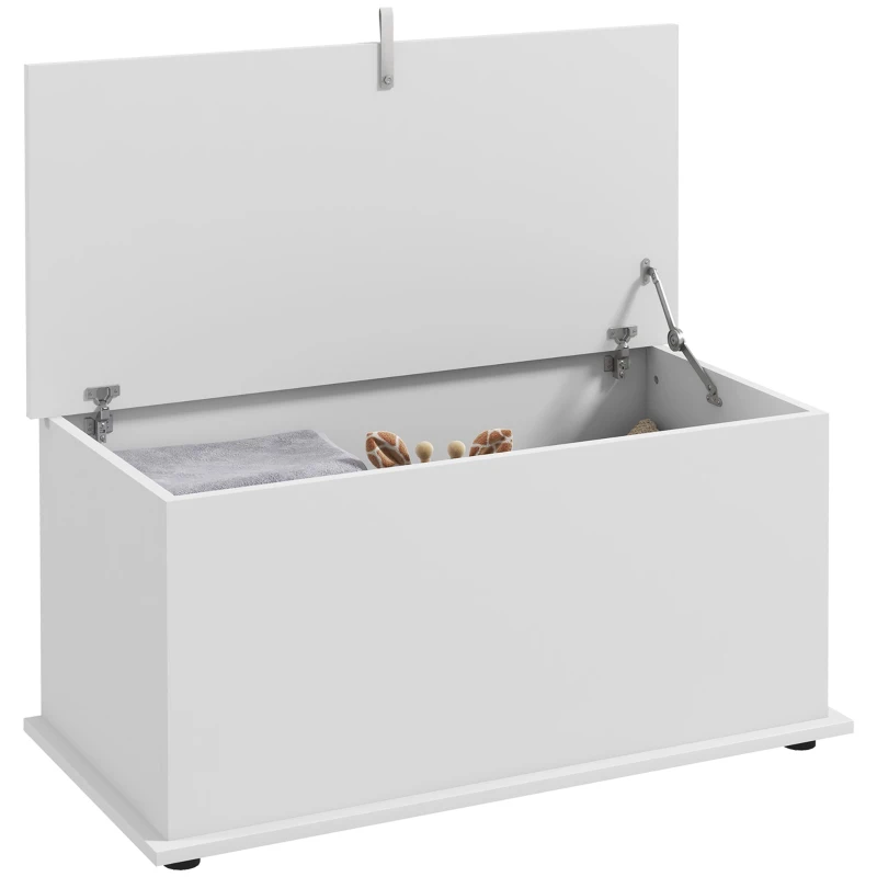 HOMCOM Baú de Arrumação 80x40x40 cm Banco com Tampa Branco