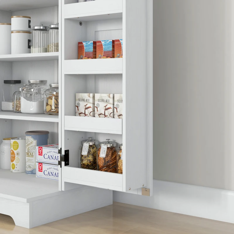 HOMCOM Buffet de Cozinha 5 Níveis com Portas e Prateleiras Reguláveis 60x40x120 cm Creme