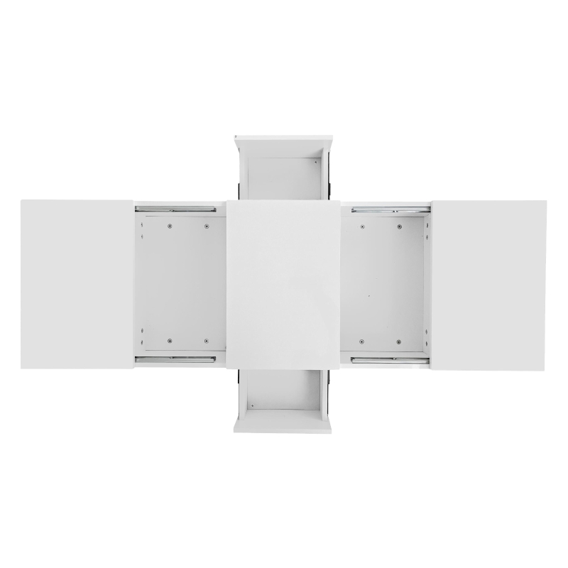 High‑gloss Coffee Table with Push‑Pull Concealed Storage, Double‑Sided Drawers, TV Stand for Living Room, 100L x 50W x 31H cm, White