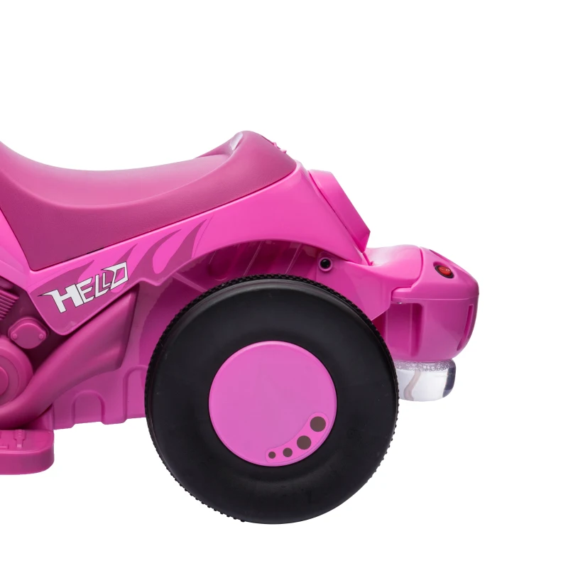 AIYAPLAY Moto Elétrica Infantil 2-5 Anos 3 Rodas 6 V Bolhas Luzes e Sons 80x36x43,5 cm Rosa
