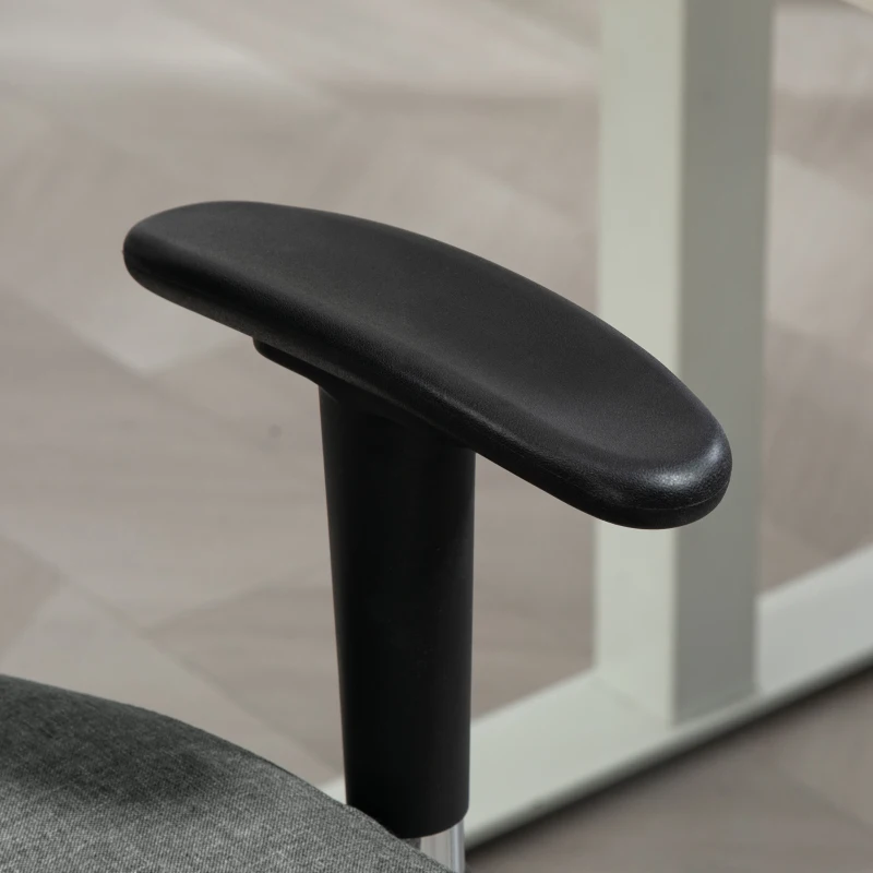 Vinsetto Cadeira Alta Assento Regulável Apoios de Braço Rodízios 60x57x97-119 cm Cinza