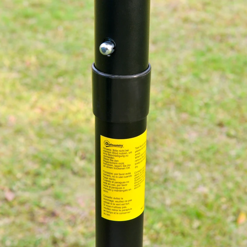 Outsunny Guarda-Sol de Jardim 2,65 m Alumínio e Fibra de Vidro Poliéster Creme 8 Varetas Inclinação 3 Níveis