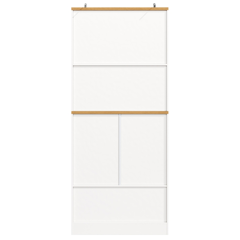 Tall Kitchen Sideboard with Maximised Storage and Anti-Tip Safety, Double-Door Cabinets for Dining Room, 80L x 40W x 180H cm, White