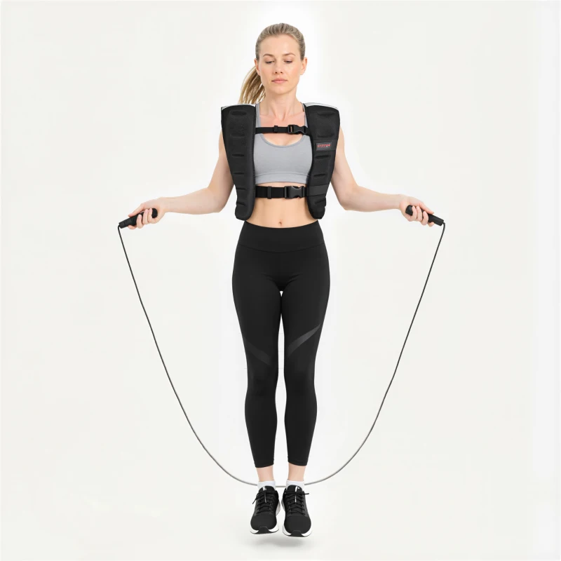SPORTNOW 8 kg Weighted Vest – Breathable Neoprene, Adjustable Straps & Reflective Strips, Black (43 x 33 cm)