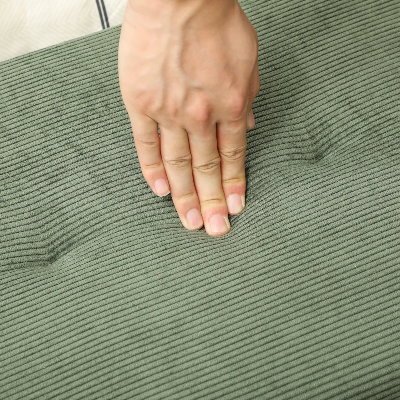 HOMCOM Banco de Fim de Cama Estofado em Veludo Cotelê Pés em Aço 100x36x45 cm Verde