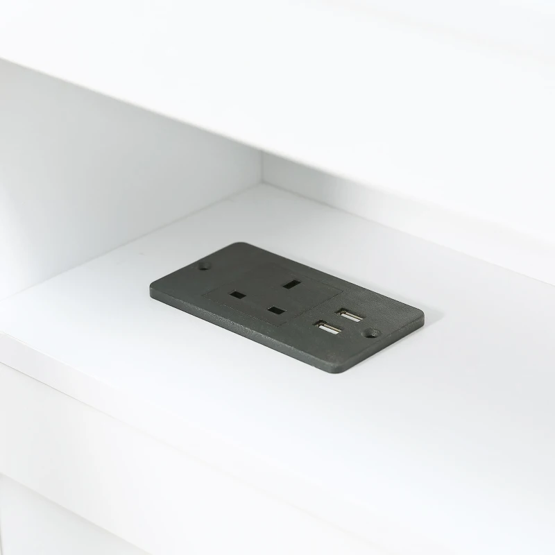 3ft Single Daybed with 2 Storage Drawers, Integrated Headboard Storage, Sturdy Wood Frame for Compact Room, 213L x 117W x 93H cm, White