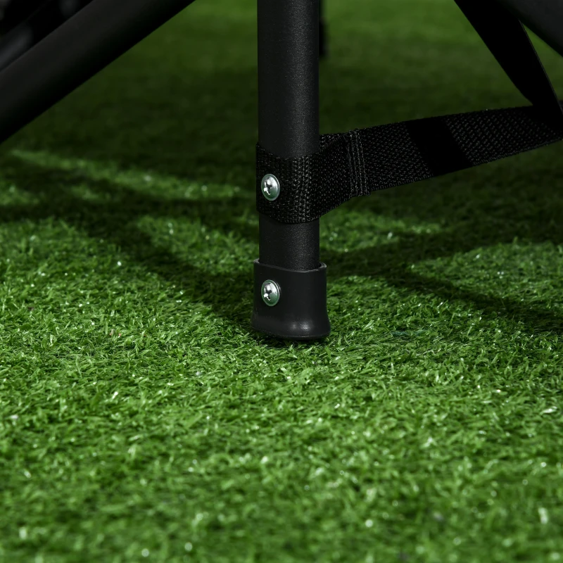 Outsunny Espreguiçadeira Dobrável com Bolsa Lateral e Porta-Copos Tecido Oxford 68x190x48 cm Preto