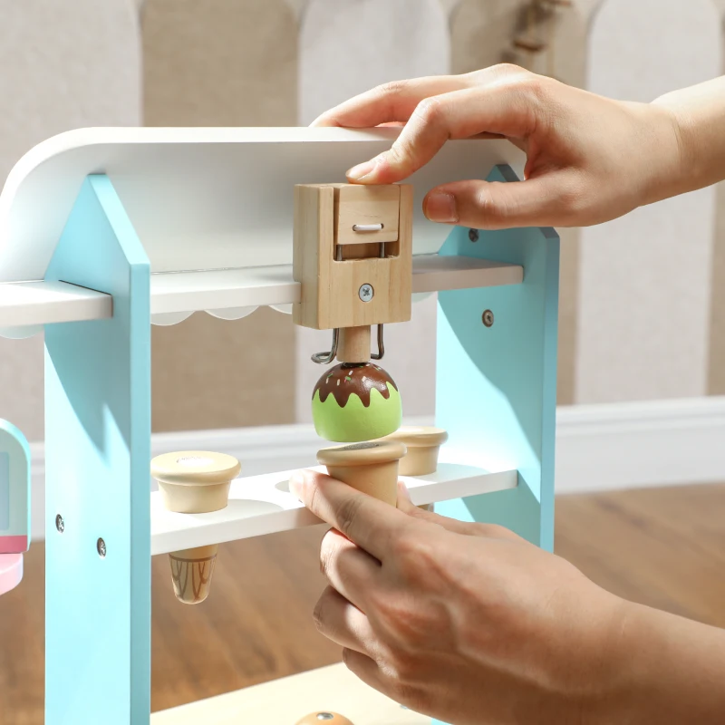 AIYAPLAY Gelateria e Pasticceria per bambini con 17 accessori e forno, Azzurro