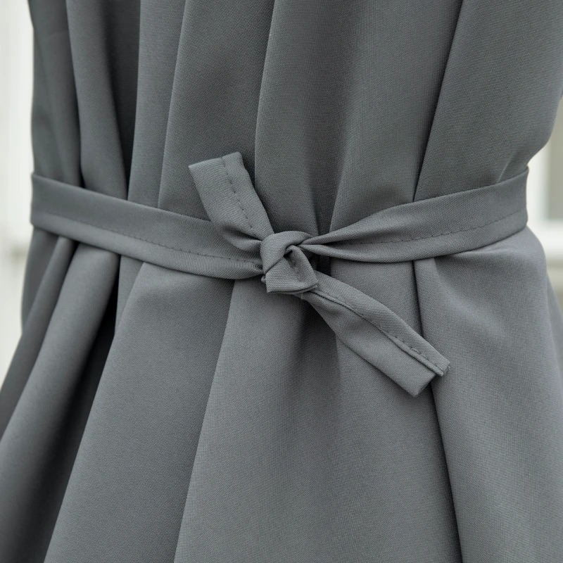 Outsunny Guarda-Sol Lateral Quadrado 2,46x2,46 m com Base em Cruz Cinza Escuro