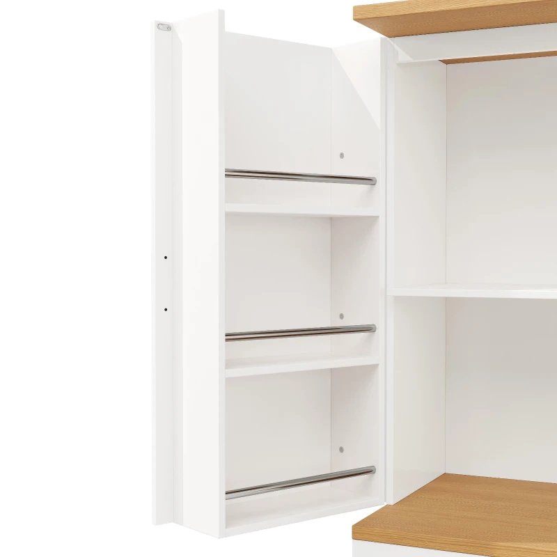 Tall Kitchen Sideboard with Maximised Storage and Anti-Tip Safety, Double-Door Cabinets for Dining Room, 80L x 40W x 180H cm, White