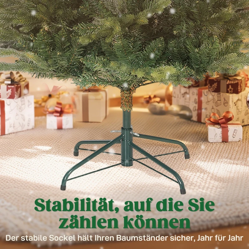 HOMCOM Künstlicher Weihnachtsbaum mit realistischen Zweigen, Kunst-Tannenbaum, Metallständer, leichte Montage, Grün