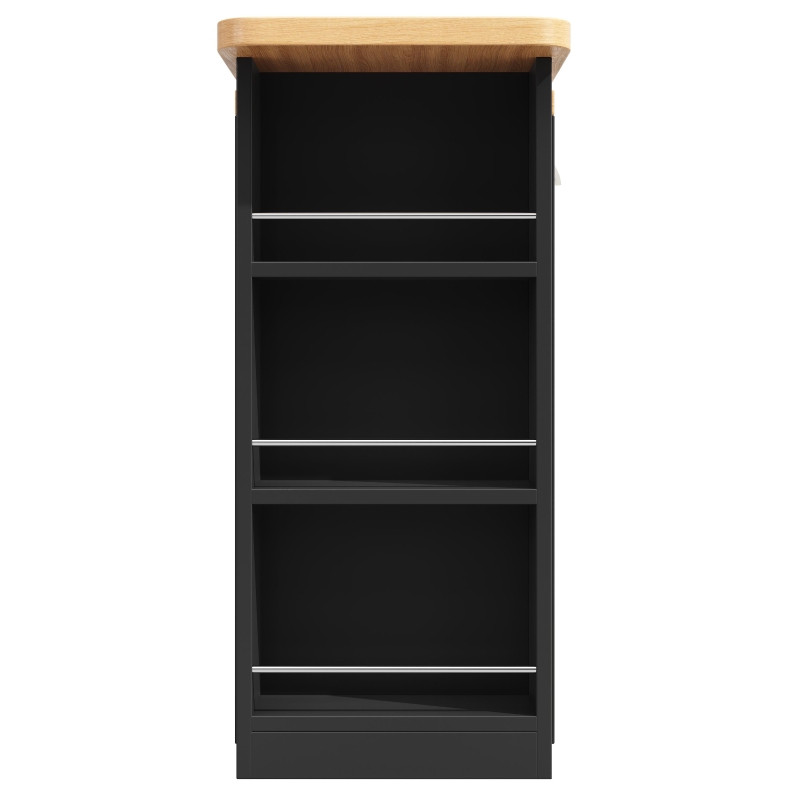 360° Rotating Bar Table with Rotatable Side and Spice Rack, Extendable Kitchen Island with 4 Drawers, 135-203L x 39W x 93H cm, Black