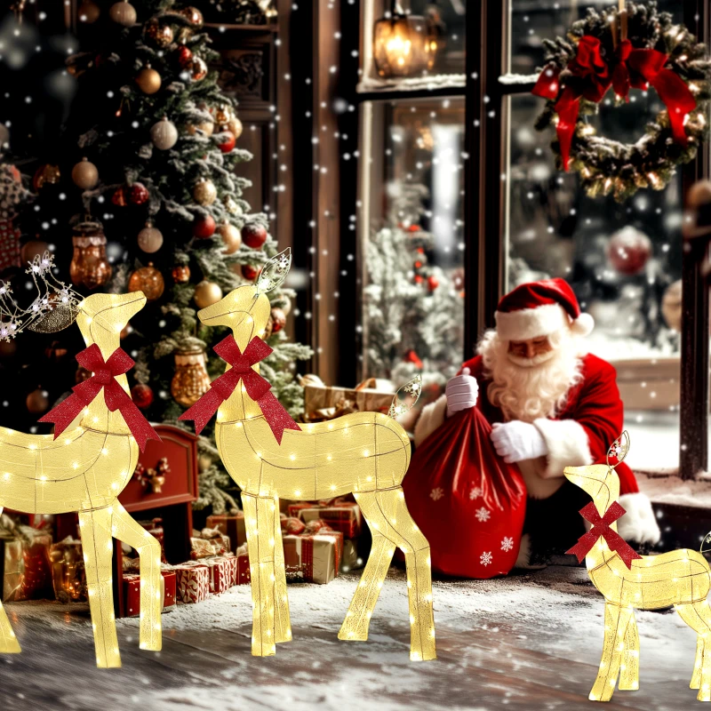 Outsunny Renifer LED — dekoracja świąteczna