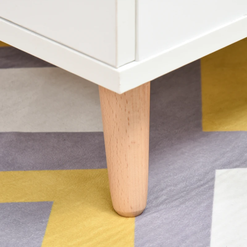 HOMCOM Mesa de Centro Escandinava 100x50x40 cm Casa Gaveta e Armário Branco