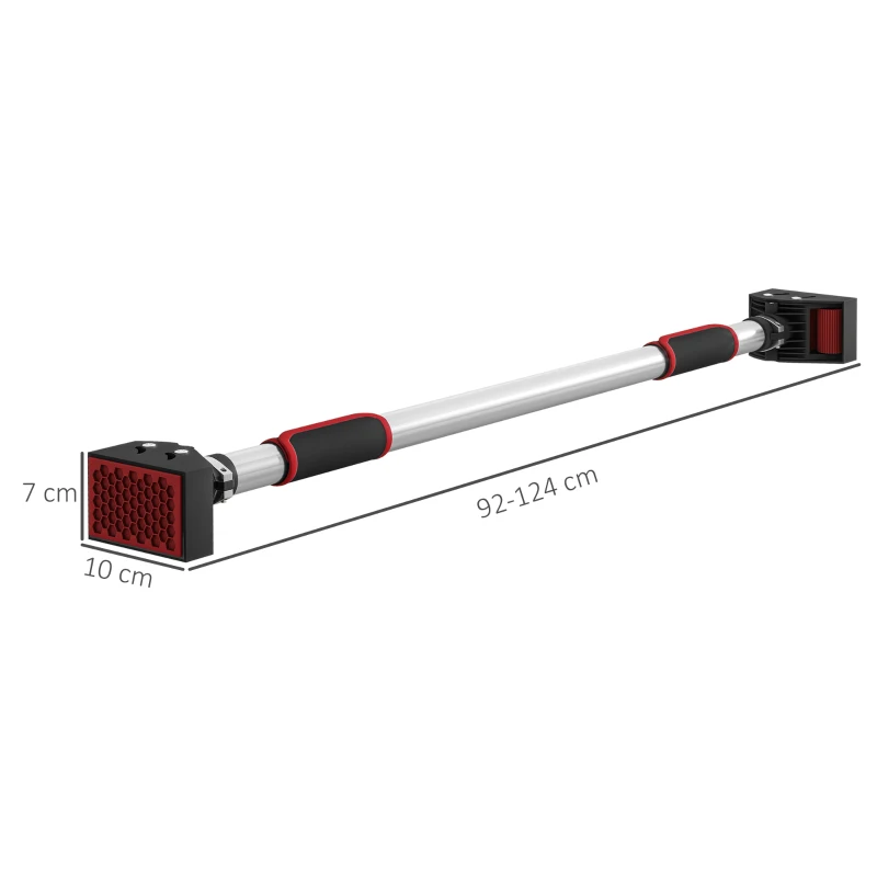 SPORTNOW Barra para hacer Dominadas para Puerta Ajustable de 95 cm a 123 cm Carga 200 kg para Ejercicio y Entrenamiento Negro