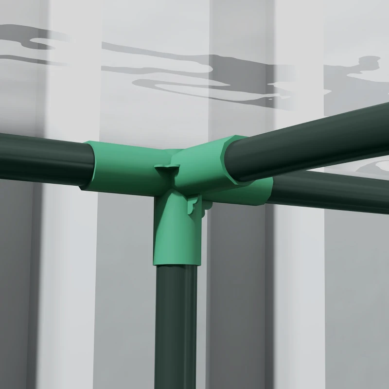 Outsunny Estufa Encostada de Jardim 2 Portas Enroláveis 143x118x212 cm Aço e Pvc Transparente