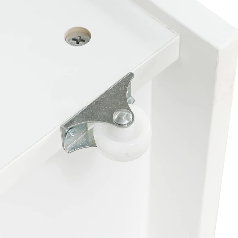 Low Loft Bed with 4 Drawers, Tiered Step Compartments, Elevated Sleeper with Full-Length Guardrail, Slatted Base, 215L x 95W x 81H cm, White