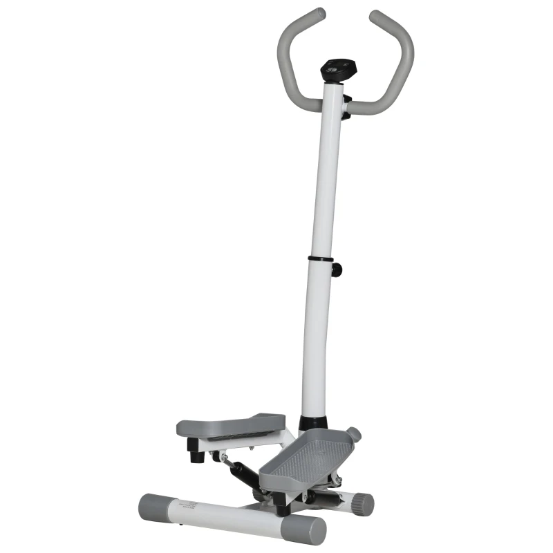 HOMCOM Stepper Heimtrainer für Zuhause mit LCD-Bildschirm einstellbare Geschwindigkeit Metall ABS 55 x 53 x 118-128 cm