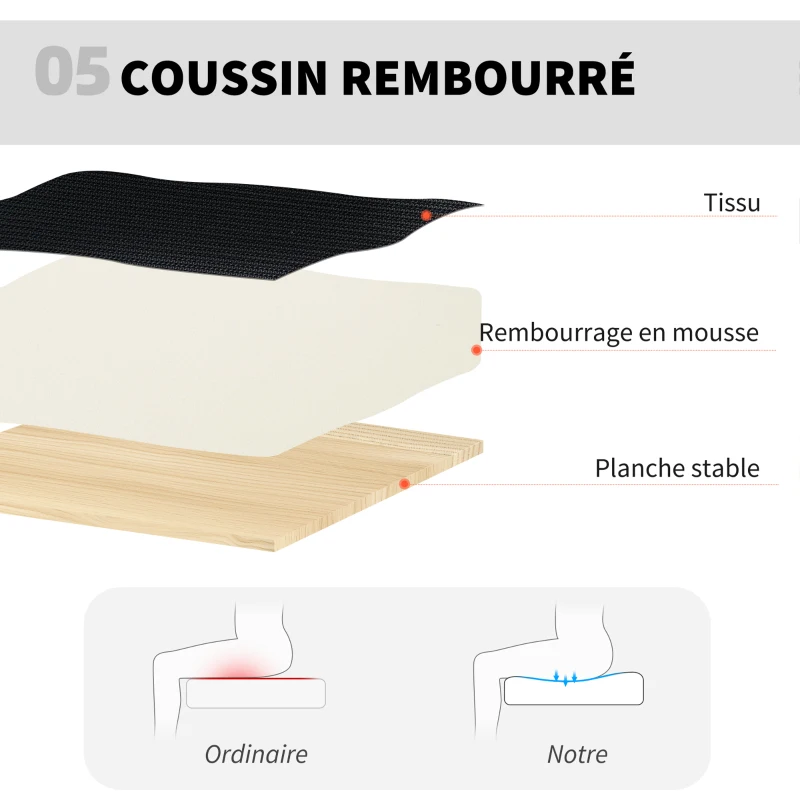 HOMCOM Cadeira Ergonómica com Apoio de Pés e Braços Rebatíveis 59x62x99-119 cm Preto