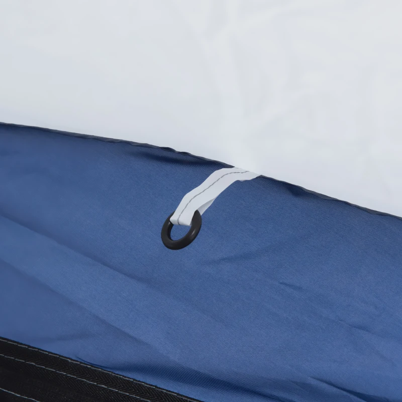 Outsunny Tenda Familiar Domo 6–8 Pessoas com 4 Portas e Mosquiteiros, Oxford Removível — Branco/Azul