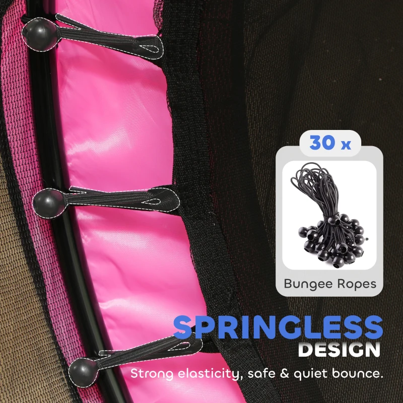 AIYAPLAY 4.6ft Toddler Trampoline w/ Safety Enclosure Net, for Indoor Outdoor Use, Ages 3-6 Years, Pink