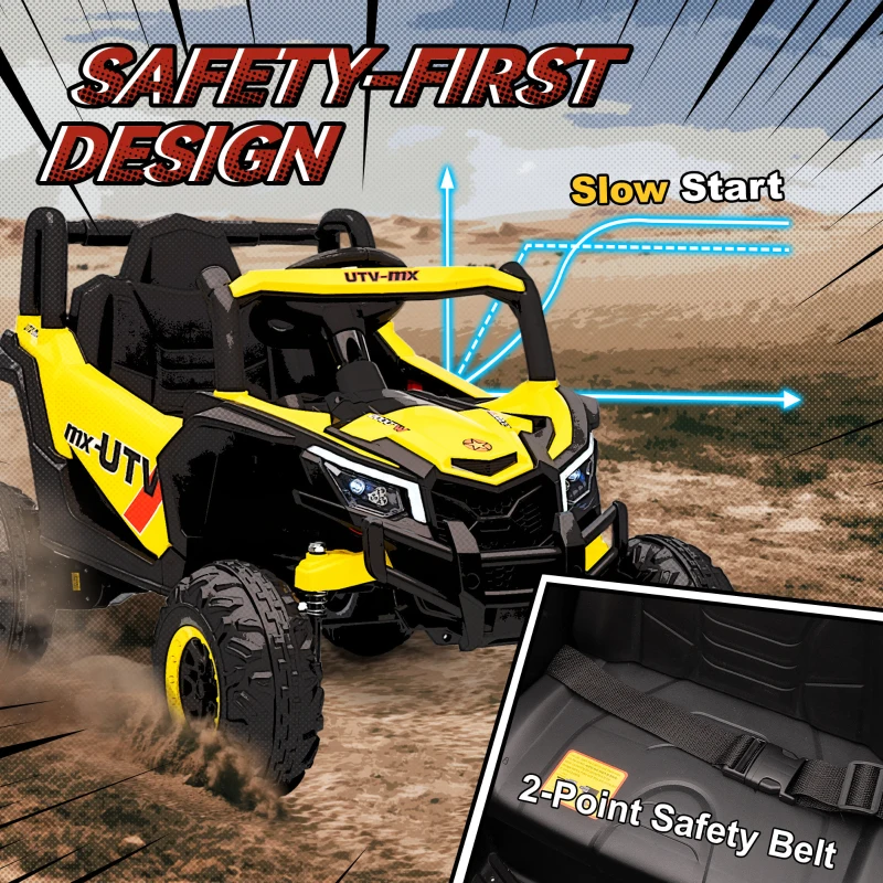 AIYAPLAY 12V Kids Ride On Car with Remote Control, Kids Electric Car with Suspension System, Music, for Kids 3-5 Years, Yellow