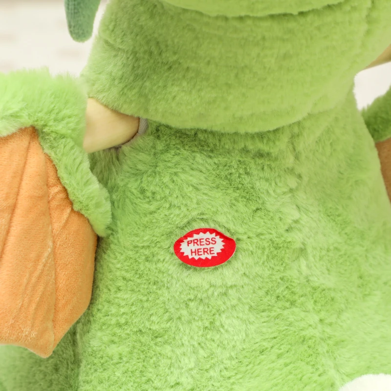 AIYAPLAY Drago a Dondolo in Peluche con Suoni e Base in Legno, 18–36 mesi, Verde