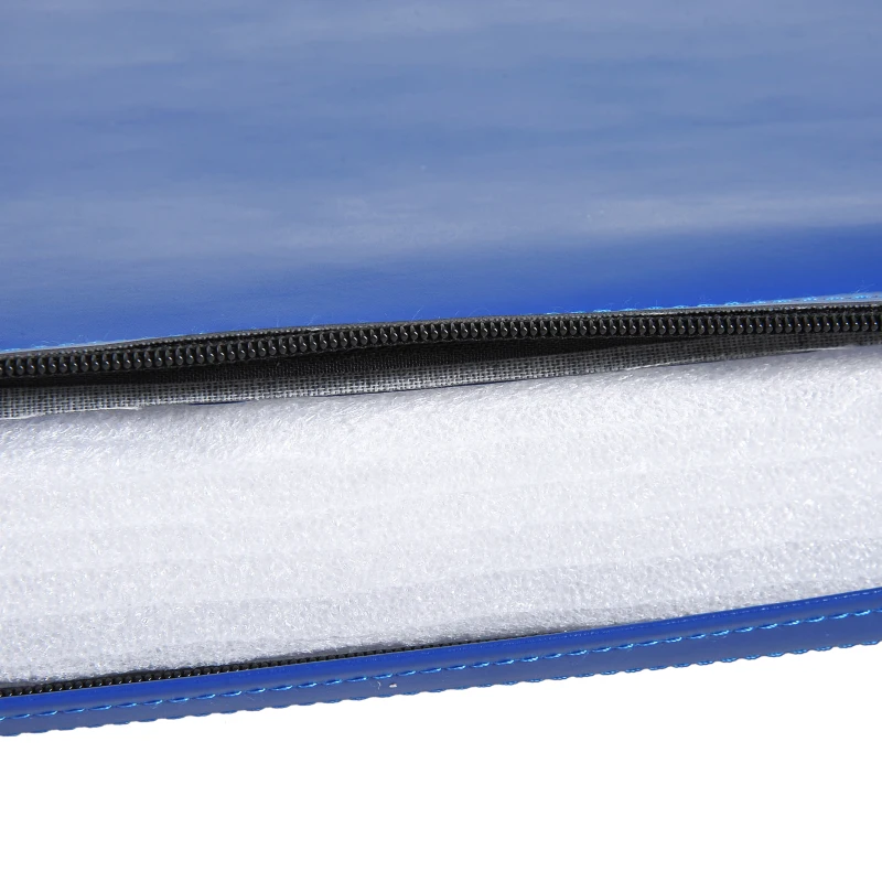 HOMCOM Tapis de gymnastique yoga pilates fitness pliable portable grand confort 180L x 60l x 5H cm revêtement synthétique bleu