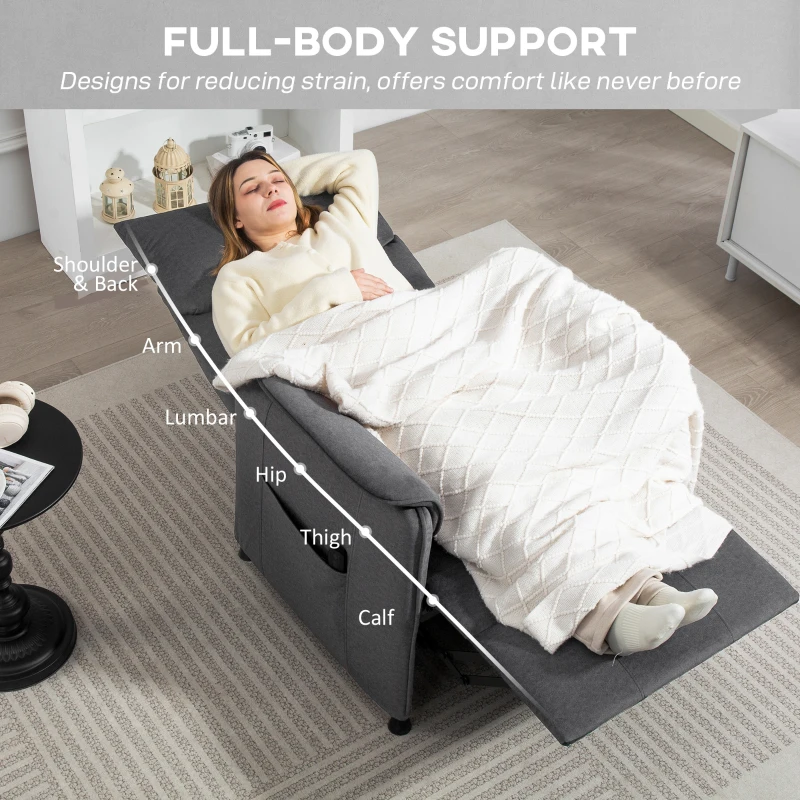 HOMCOM Power Recliner Chair, Reclining Chair with Remote, Pocket Springs, Silent Motor and Side Pockets, Black