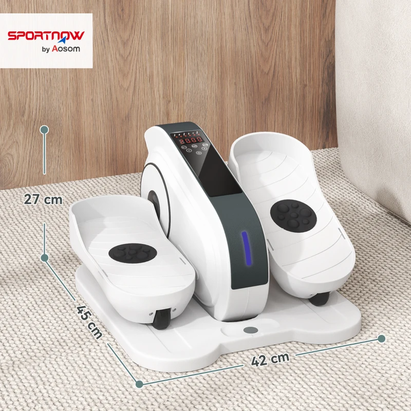 SPORTNOW Elliptique de bureau, vélo elliptique électrique écran LCD, télécommande et 10 vitesses réglables, 45 x 42 x 27 cm blanc