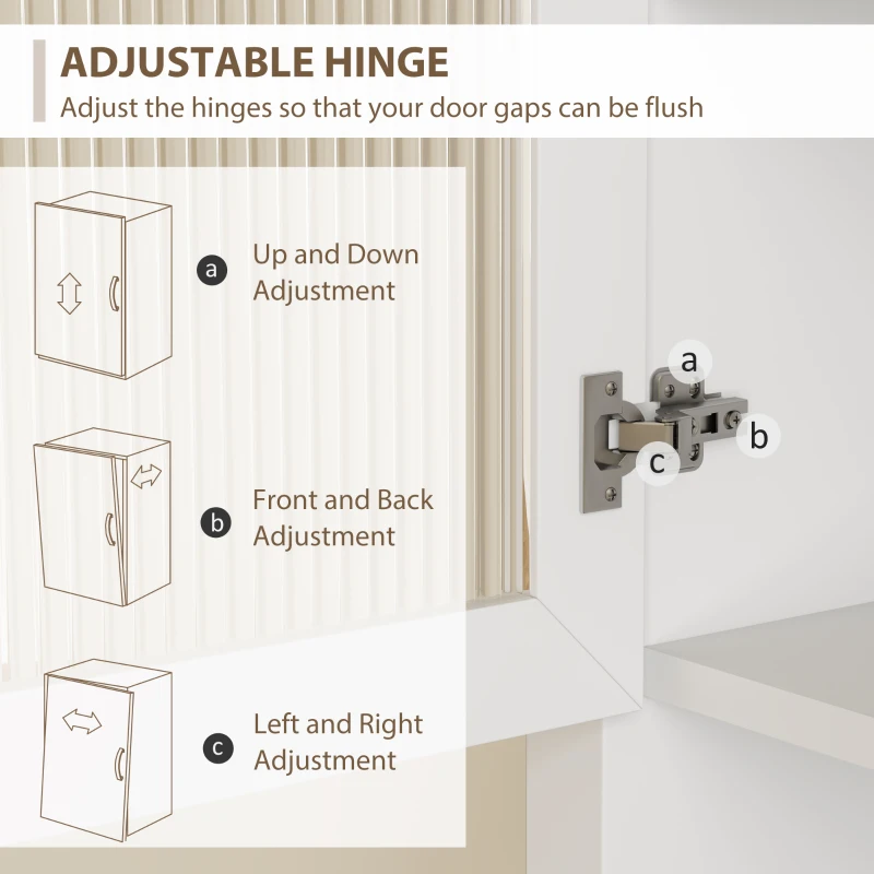 HOMCOM 4-Door Kitchen Cupboard with Drawer, Freestanding Kitchen Cabinet with Glass Doors, Adjustable Shelves and Open Counter, White
