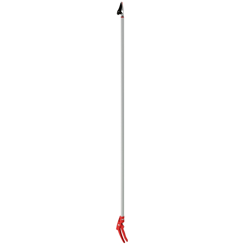 Outsunny Podadora de Árvores 180 cm com Cabo de Alumínio Leve e Resistente e Lâmina Metálica 180x10 cm Prata a Vermelho