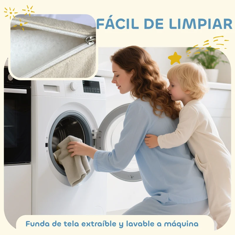 AIYAPLAY Juego de 7 Bloques de Espuma para Niños con Fundas de Pana Lavables para Escalar y Gatear Multicolor