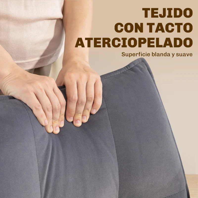 HOMCOM Juego de 2 Sillas de Comedor Giratorias con Reposabrazos Respaldo Acolchado Tapizado en Terciopelo Patas de Acero Gris