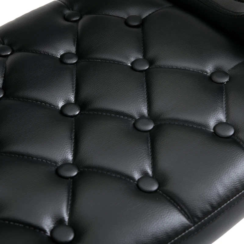 HOMCOM Tabouret de bar pivotant chaise de bar réglable en hauteur avec dossier repose-pieds et accoudoirs 61x50x94-114cm noir