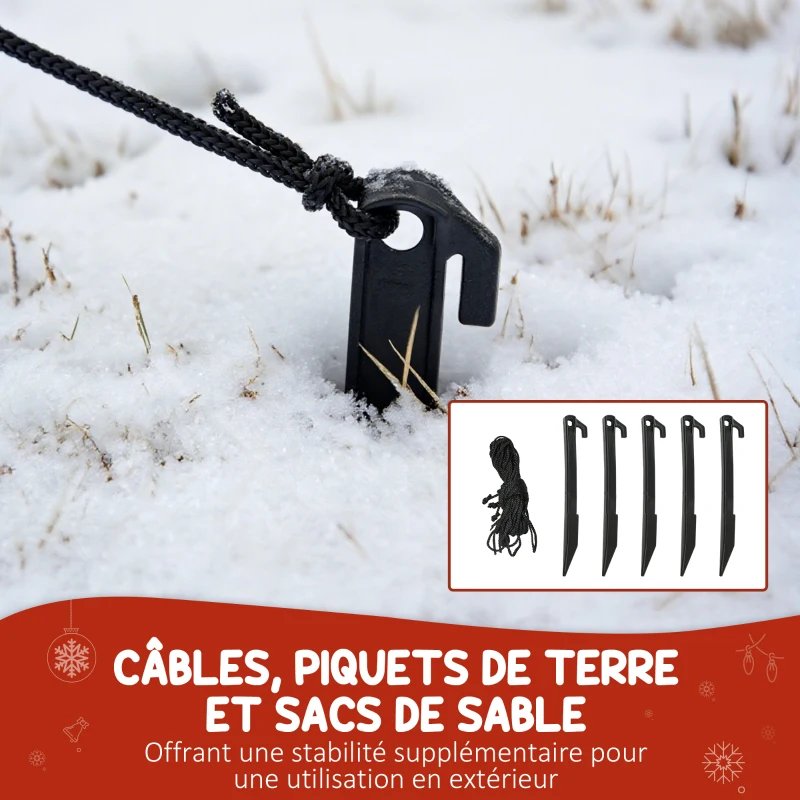 Outsunny Bonhomme de neige gonflable de Noël, 240 cm, décoration gonflables de Noël avec lumières LED, 177x78x240cm, multicolore