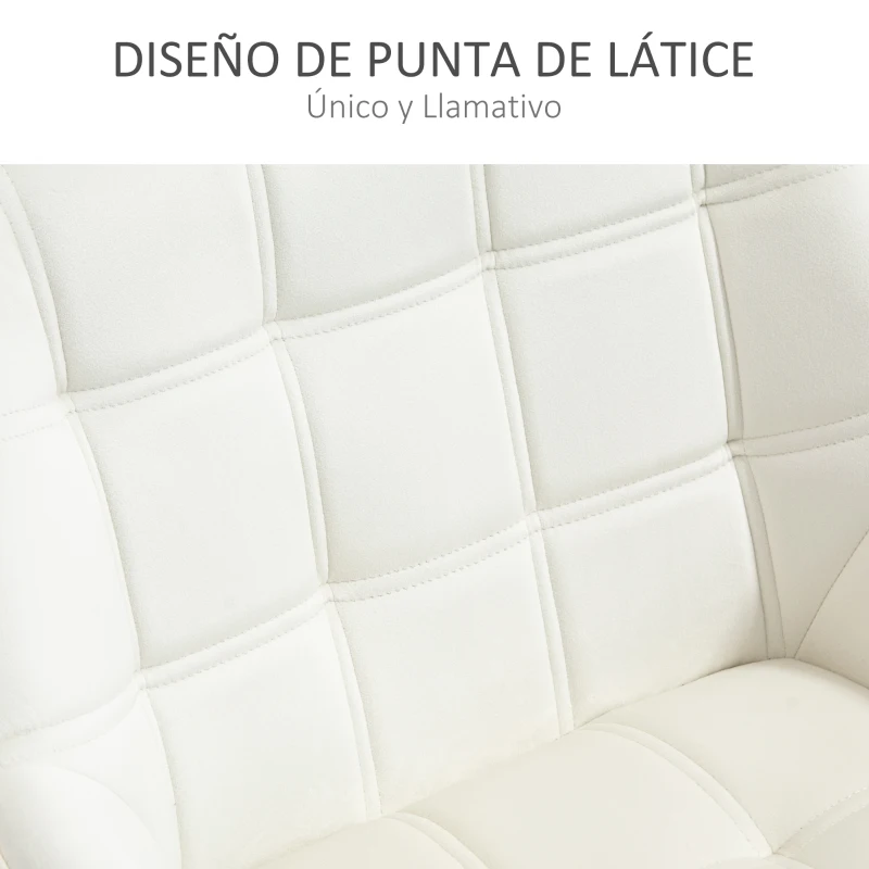 HOMCOM Butaca de Salón Moderna Tapizado en Terciopelo con Asiento Ancho Patas de Madera Sillón Relax para Sala de Estar Crema