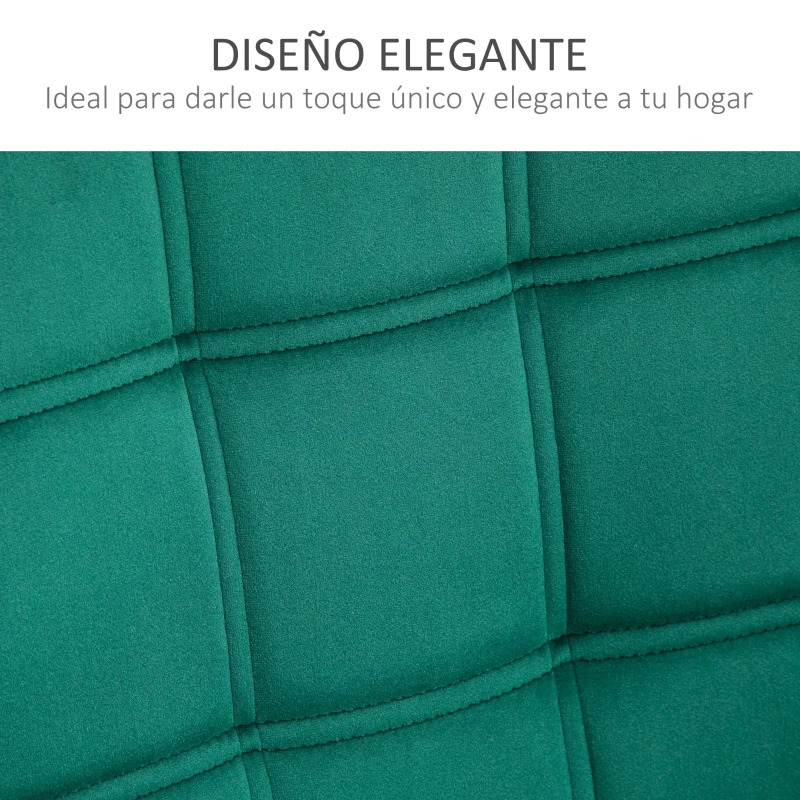 HOMCOM Butaca de Salón Moderna Tapizado en Terciopelo con Asiento Ancho Patas de Madera Sillón Relax para Sala de Estar Verde