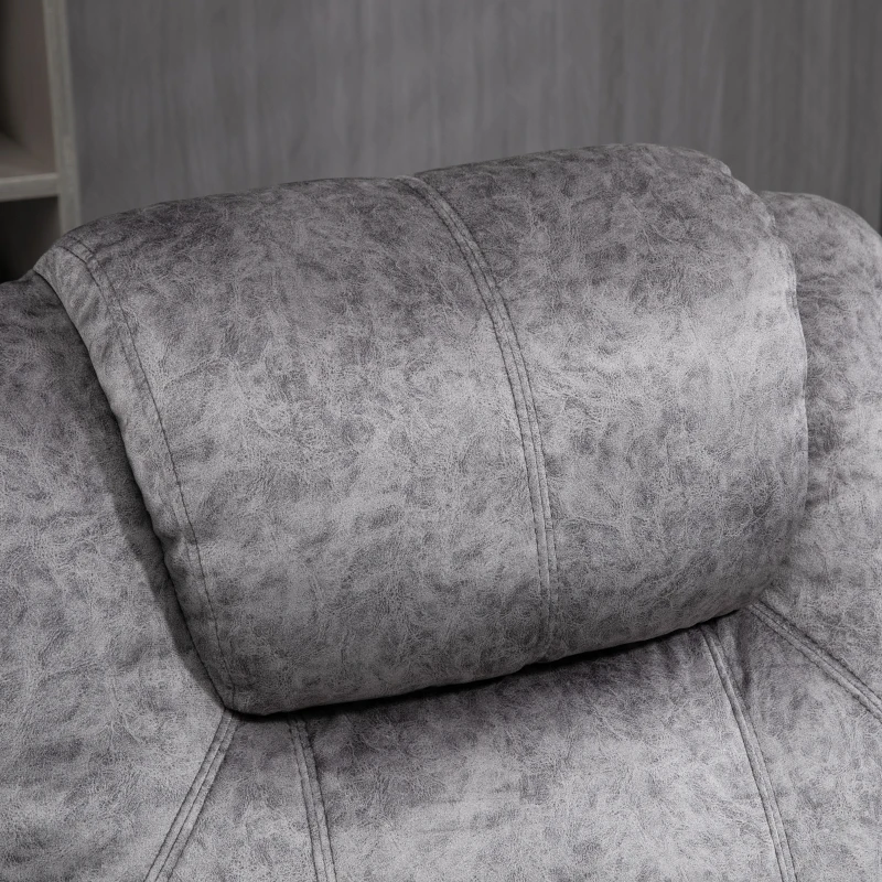 HOMCOM Sillón Relax Reclinable Manual hasta 135º con Reposabrazos Reposapiés Acolchado Grueso Gris