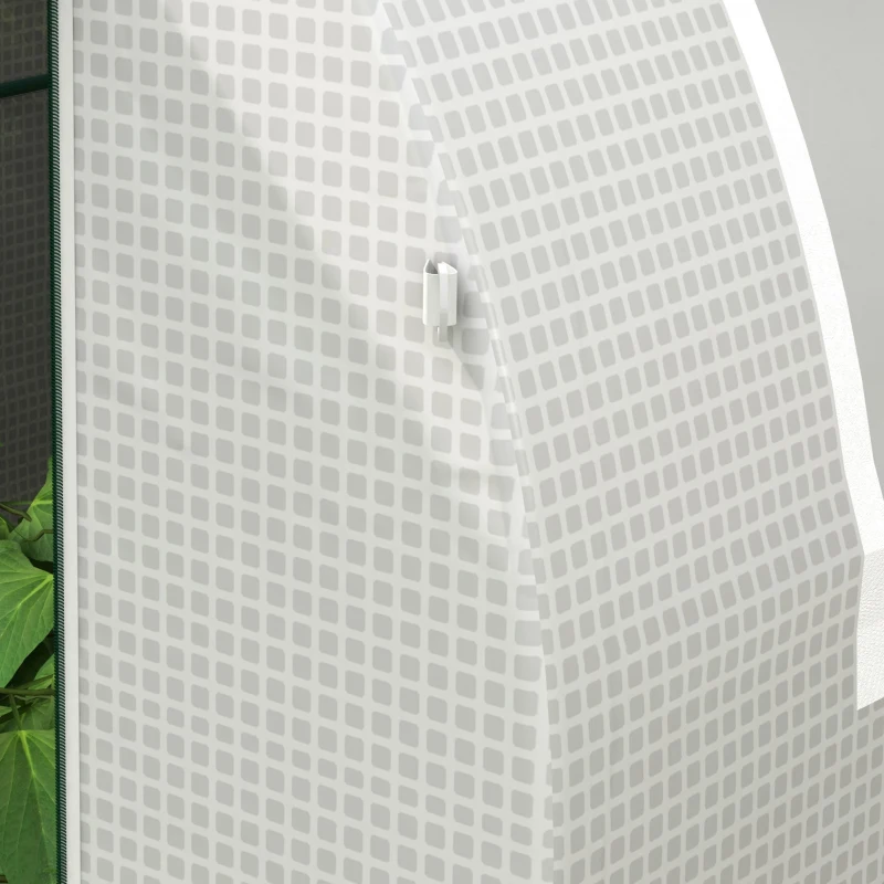 Outsunny Serra portatile con telaio in acciaio e copertura plastica 135 g/m², 1,8×1,8×2 m, Bianco