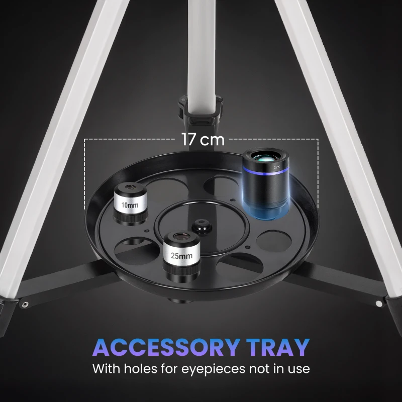 Outsunny Telescopio Astronómico 70 mm — 2 Oculares y Adaptador para Smartphone, Blanco/Negro