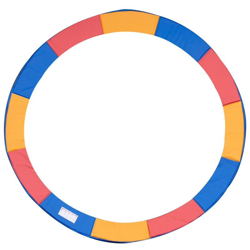 HOMCOM Trampolin Randabdeckung Ø366cm cm breit, Reißfest UV-resistent Federabdeckung, Wasserabweisend, Trampolinzubehör Randschutz Sicherheitsnetz Ersatzteile für Gartentrampoline, Rot+Gelb+Blau