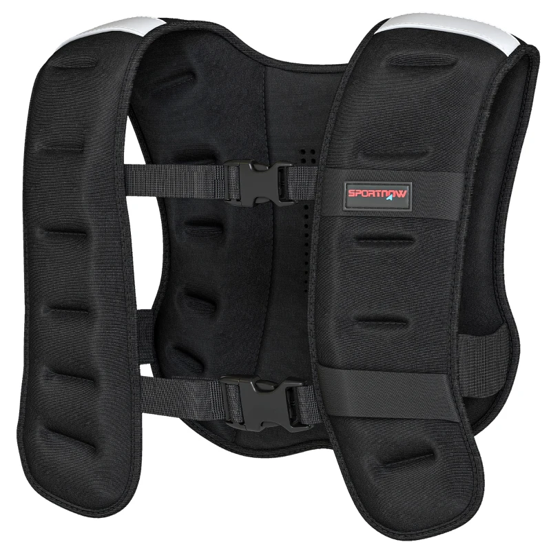 SPORTNOW Weighted Vest, 5 kg Weight Vest with Adjustable Straps, Reflective Strips, Black