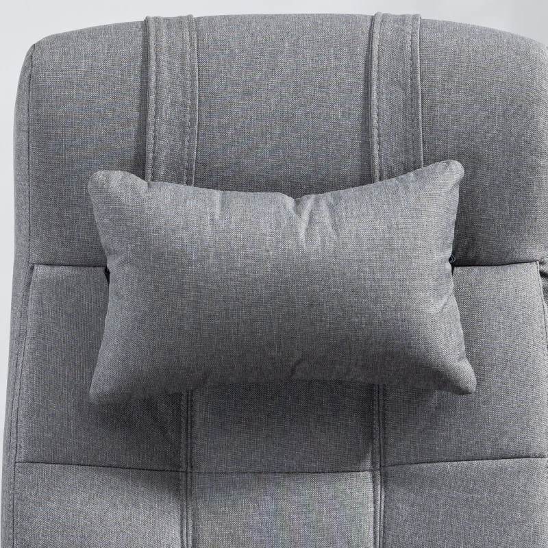 Vinsetto Office Chair with 6-point Vibration Massage and Heat, Computer Chair with Adjustable Height, Head Pillow, Footrest for Home, Grey