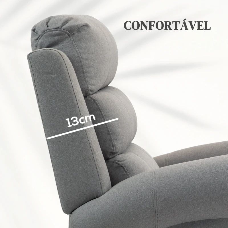 HOMCOM Poltrona Reclinável Elétrica Levanta Pessoas com Massagem Vibratória e Aquecimento  98x96x105 cm Cinza